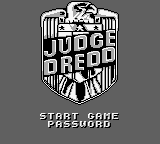Judge Dredd title screen for GameBoy